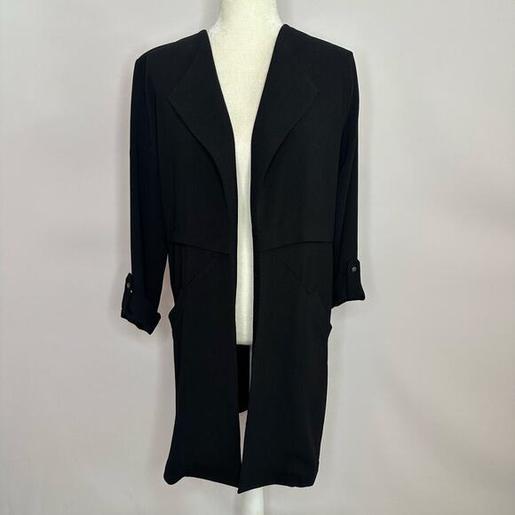 Leith Unstructured Long Black Blazer Size Small - Picture 1 of 8